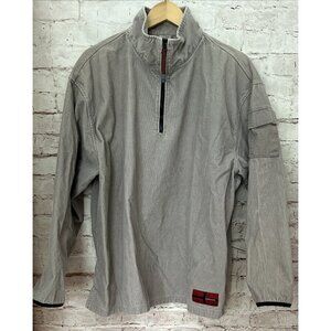 Vintage Structure Shirt Mens XL Corduroy Gray Beige Pullover Shacket Y2K 90s